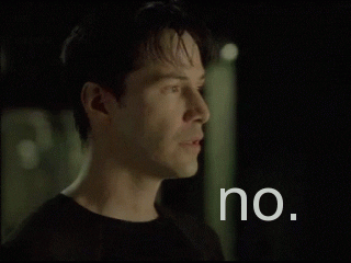 Keanu Reeves diciendo no